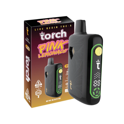 Torch  Vaper con resina viva THC-A, Pink Lemonade (Limonada rosada).