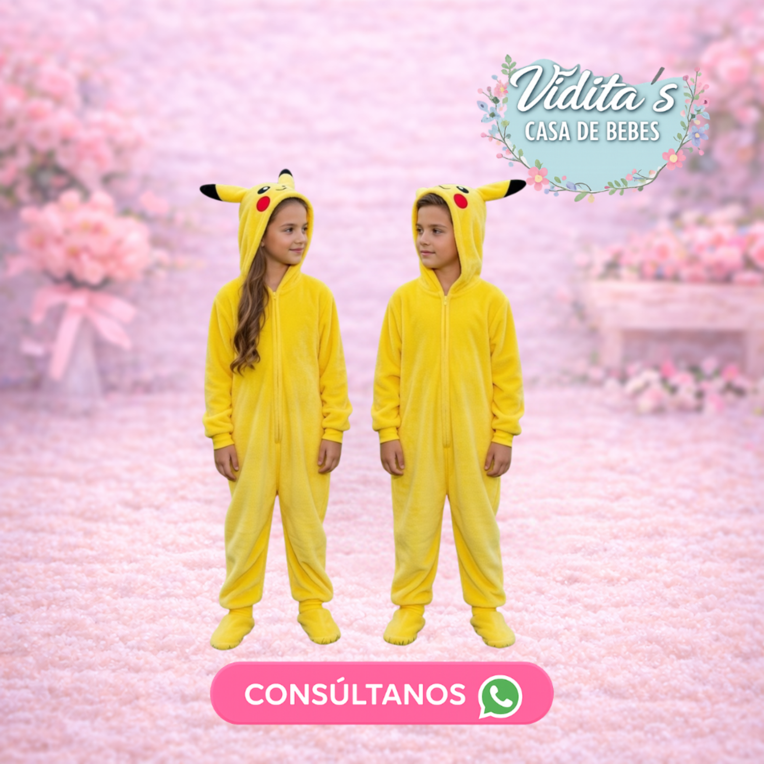 Pijama Infantil Entero Pikachu con Capucha