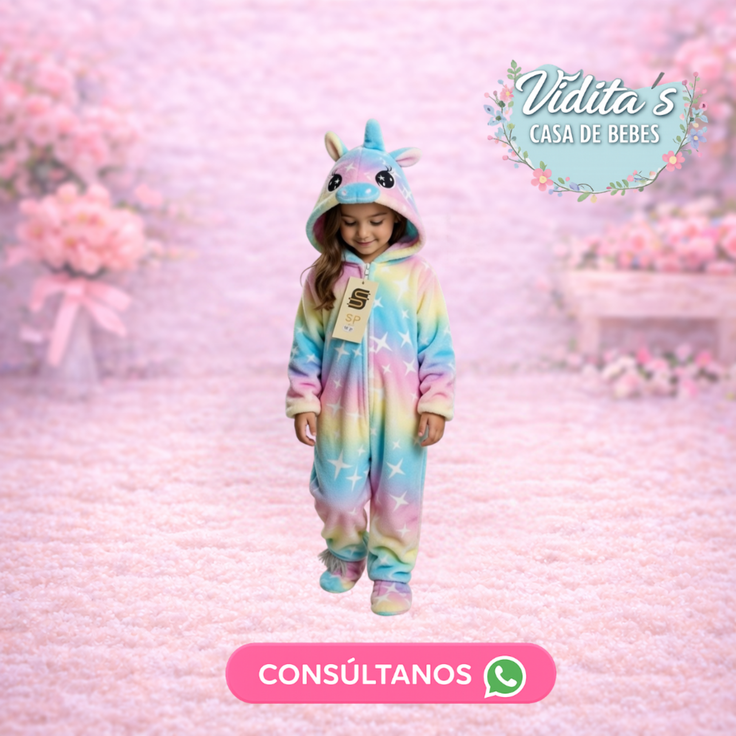 Pijama Infantil Entero Unicornio con Capucha